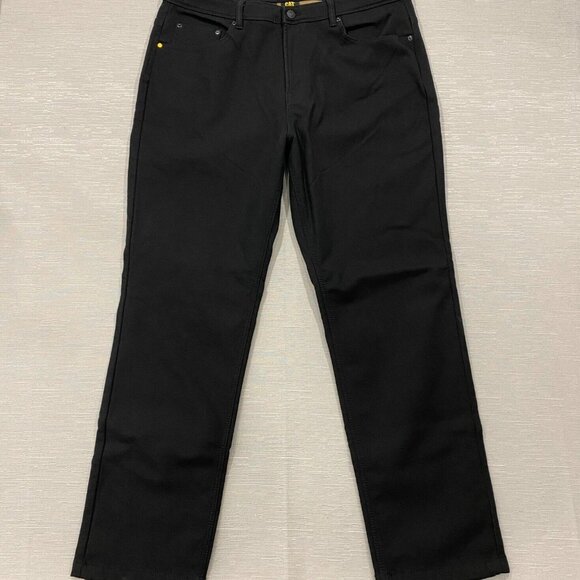 CAT Caterpillar Work Pants Mens 40 x 34 Black Canvas Fleece Lined Insulated - Picture 2 of 13